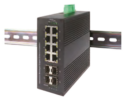 Jetway JDL108G-4F-M (DIN Rail managed LAN Switch, 8x 1000MBit, 4x SFP, 12-36VDC, Wide temperature range -40 to 75°C)